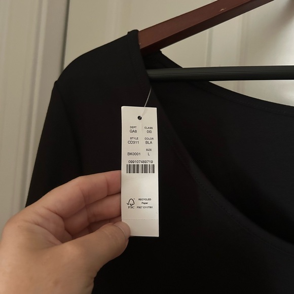 J. Crew Classic Black Bodysuit. Stylish scoop back. Size L - Picture 5 of 5